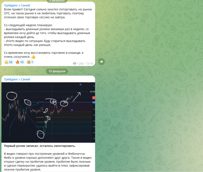 Телеграм-канал Трейдинг с Саней. Рассказываем, как обманывает и каковы честные отзывы