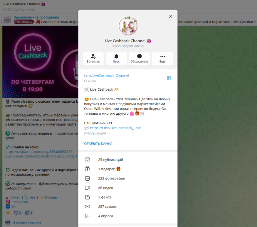 Сервис Live Cashback в Телеграме отзывы пользователей
